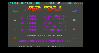 Falcon Patrol II Title Screen